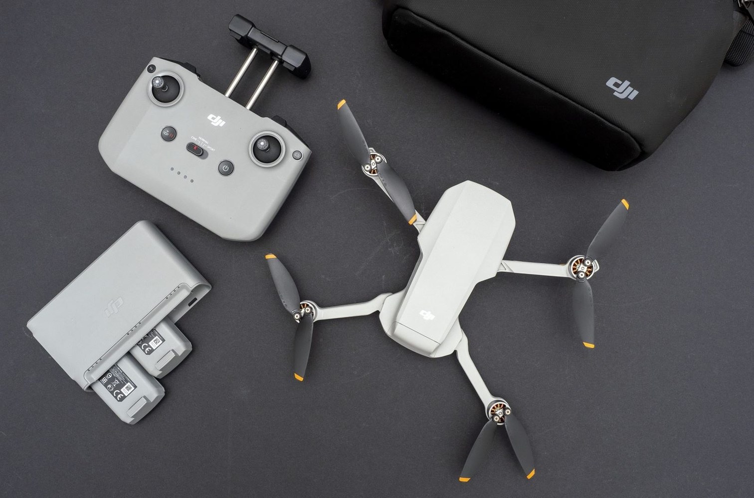 Camera drone, controller and batteries — check the operator and the aircraft before you fly